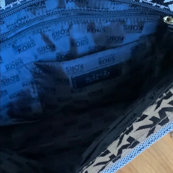 Michael Kors Black and Tan Tote with Geometric Pattern - Picture 7 of 13